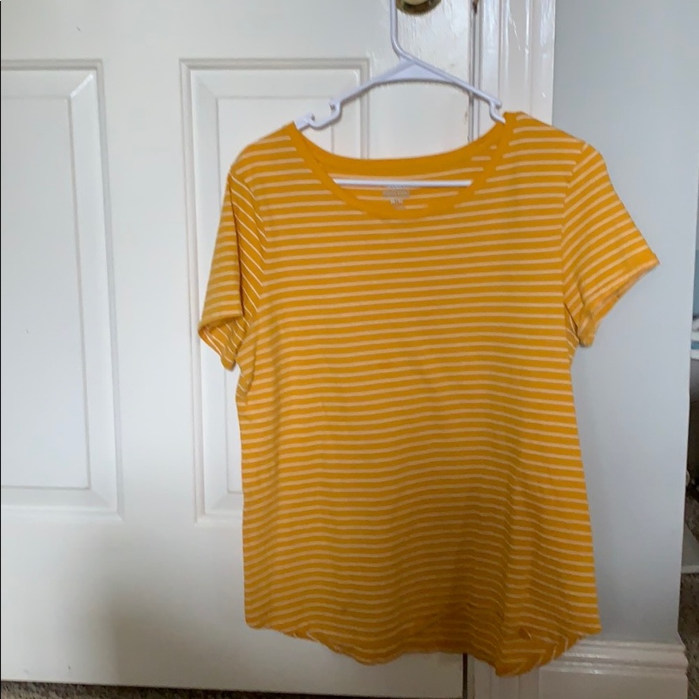 Yellow and white stripped cotton tee